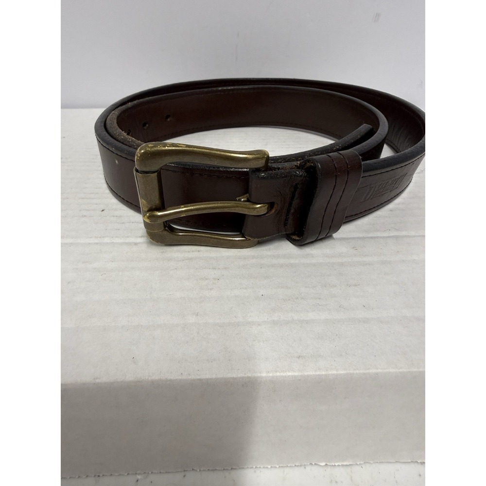 Duluth Trading Co Leather Belt Size 48 Brown Roller Buckle Heavy Duty Work Belt - Picture 4 of 6